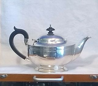 Silver & Ebony Handle Coffee Tea Pot
