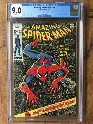 Spiderman 100,  9.  0 Cgc,  White Pages