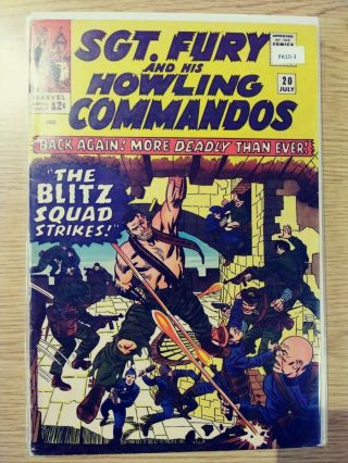 Sgt.  Fury And His Howling Commandos 20 Gd/vg Marvel Pa10 - 3