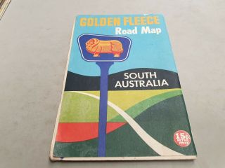 1960s Golden Fleece Oil Co.  Road Map Of South Australia