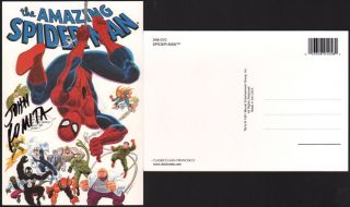 John Romita Sr Signed Spiderman Universal Studios Art Post Card Venom Black Cat