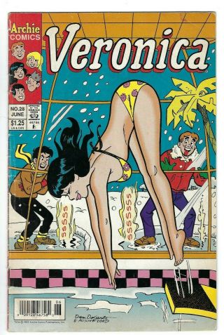 Veronica 28 - Archie Comics - June 1993 - " Veronica Diving Into The Pool " - Hot