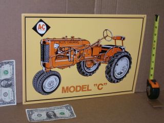 A - C Allis - Chalmers - - Tractor Sign - - Shows Detail Of An Old Orange Farm Tractor