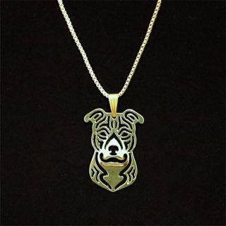 Pit Bull Dog Pendant Necklace Gold Animal Rescue Donation