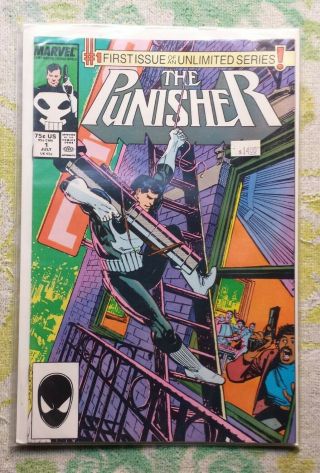 The Punisher 1 First Issue Of An Unlimited Series Marvel Comics 1987.  Near.