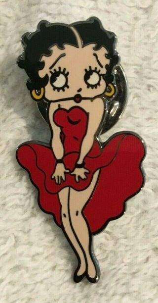 1 1/4 " Betty Boop Metal Hat / Lapel Pin Red Dress