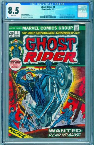 Ghost Rider 1 Cgc 8.  5 White Pages 1st Damien Hellstorm / Son Of Satan Cameo