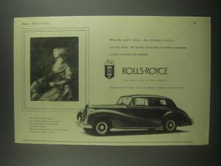 1953 Rolls - Royce Car Ad - Portrait Of Sarah Siddons