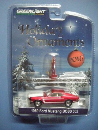 Greenlight Holiday Ornaments 2016 1969 Ford Mustang Boss 302