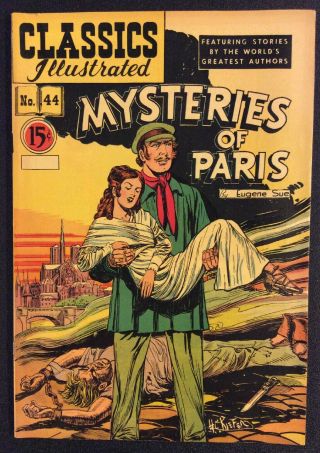 Classics Illustrated 44 Comic Book Mysteries Of Paris Eugene Sue Vf Gilberton