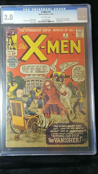 X - Men 2 1st Appearance Vanisher Silver Age Cgc Graded 2.  0 Lee Kirby 1963