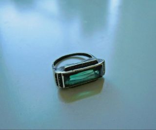 Rare Imper.  Russian 84 Silver Ring With Crystal,  Faberge Design 1914 - 17th