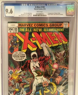 X - Men 109 CGC 9.  6 NM,  White Pages 1st App of Weapon Alpha/Guardian Movie Soon? 2