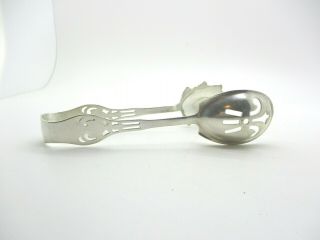 Wallace Sterling Silver Pierced Ice/salad Tongs Estate Buy No Res