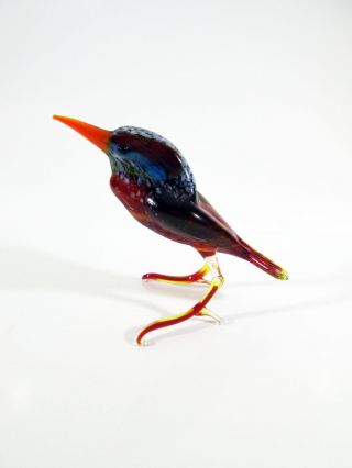 Kingfisher Bird Art Blown Glass Russian Murano Figurine Handmade 3 - 1