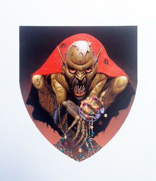 Game Art Grail Quest 7 " Tomb Of Nightmares " Gamebook Cover Art 1986