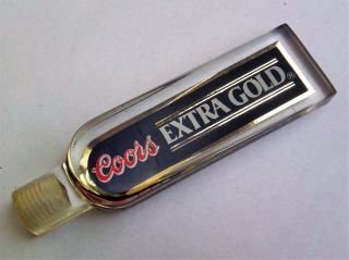 Coors Extra Gold Beer Tap Handle Pull Knob Acrylic 2 Sided 4 1/2 " Pub Bar Style