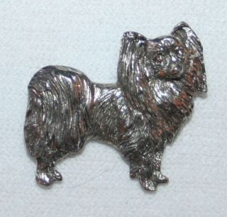 Papillon Dog Fine Pewter Pin Jewelry Art Usa Made