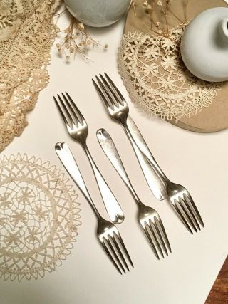 Vintage set of five (5) Antique Boessel Sterling Silver Dinner Forks 4