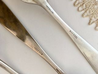 Vintage set of five (5) Antique Boessel Sterling Silver Dinner Forks 7