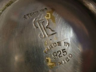 Signed Rl Rc ?? Made In Mexico 2 1/2 " X 4 5/8 " 151 Grams Sterling Silver Bowl