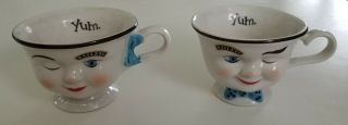 Baileys Irish Cream Yum Cups Winking Eye Face Mr & Mrs Coffee Mugs / Tea Cups