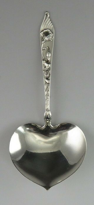 Rare Antique Art Nouveau Sterling Silver Whiting Floral Twist Bon Bon Spoon