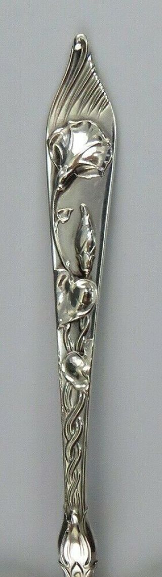 Rare Antique Art Nouveau Sterling Silver Whiting Floral Twist Bon Bon Spoon 2