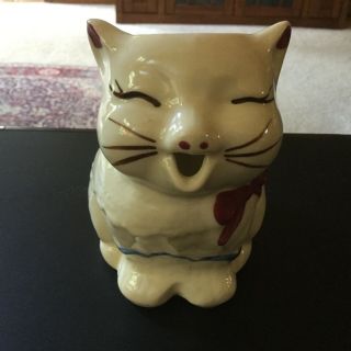 Vintage Puss N Boots Cat Creamer,  Shawnee Pottery.  5”.  Usa