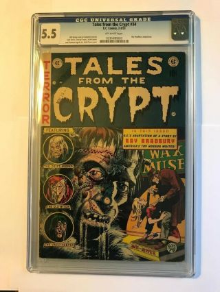 Tales From The Crypt 34 Cgc 5.  5 Off - White Pages Ec 1953 Bradbury Adaptation