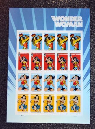 2016usa 5149 - 5152 Forever - Wonder Woman - Sheet Of 20 Comic Postage