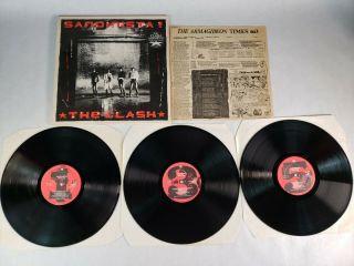 The Clash Sandinista Vinyl Lp 1980 Cbs Records Fsln1 - 3 Lp Orig Pressing Insert