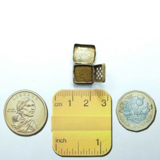 Tiny Rare Antique Georgian Solid Silver Vinaigrette Pencil Top & Sponge
