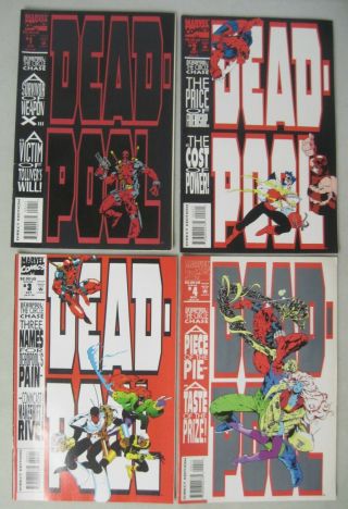 Complete Set Of Deadpool: The Circle Chase 1 - 4 Marvel Limited Series 1993
