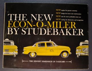1959 Studebaker Lark Econ - O - Miler Taxi Sales Brochure Folder 59