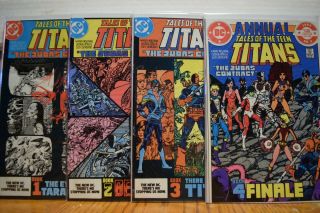 Tales Of The Teen Titans 42,  43,  44,  & Annual 3 Judas Contract 1st Nightwing