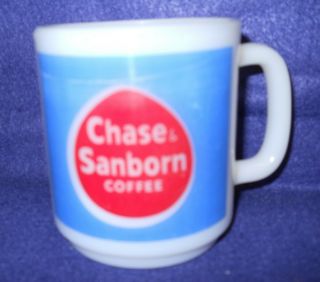 Vintage Milk Glass Chase & Sanborn Advertising Coffee Cup/mug