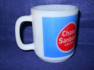 Vintage Milk Glass Chase & Sanborn Advertising Coffee Cup/Mug 2