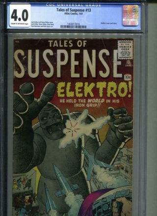 Tales Of Suspense 13 Cgc 4.  0 Elektro Cover And Story Kirby Ditko Ayers