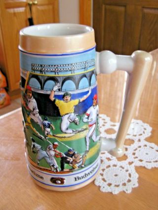 Vintage Budweiser Baseball Sports Series Numbered Stein Made In Brazil 1990