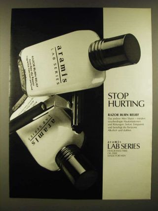 1990 Aramis Lab Series Razor Burn Relief Ad - Stop Hurting