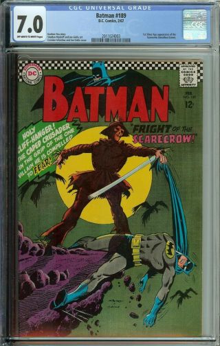 Batman 189 Cgc 7.  0 1st Silver Age App Scarecrow