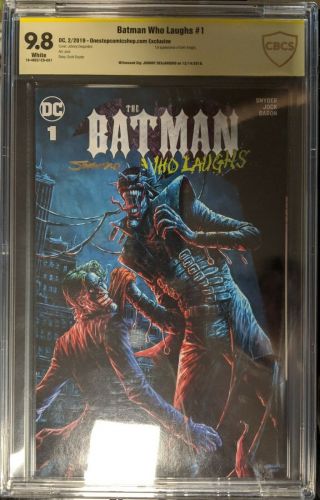 Batman Who Laughs 1 Variant Cbcs Ss 9.  8 Signed Johnny Desjardins (cover Art)