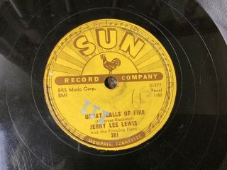 78 Rpm Jerry Lee Lewis Sun 281 Great Balls Of Fire / You Win Again V,