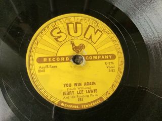 78 RPM Jerry Lee Lewis SUN 281 Great Balls Of Fire / You Win Again V, 2