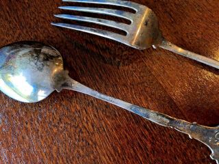 Antique Sterling Silver A.  B.  Griswold & Co Orleans Dinner Fork & Spoon 4