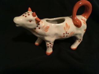 Vintage - Ceramic - Cow Creamer - Brown/white - Open Mouth