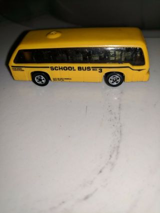 Vintage,  1981,  Mattel Hot Wheels,  Plastic,  No.  3 School Bus,  Metal Base,  Loose
