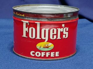 Antique 1952 1lb Folgers Coffee Can
