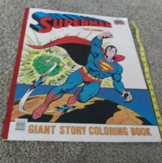 Superman Giant Story Coloring Book The Legend Powers 22 " X 17 " 1984